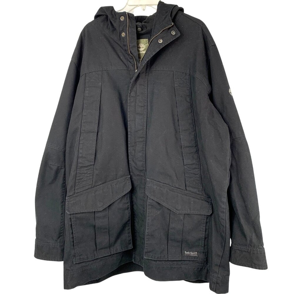 Timberland Mens Stystem Design 1448J  Black Jacket XXL Heavy Duty Canvas
